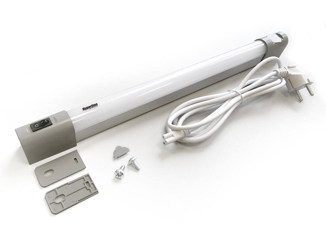 Hyperline TL19-LED-10W-EU Осветительная панель 19 дюймов, LED 10W, 110/220V, 19 дюймовое крепление+ магнитное крепление, 485х31х48мм, длина кабеля 2м, фото