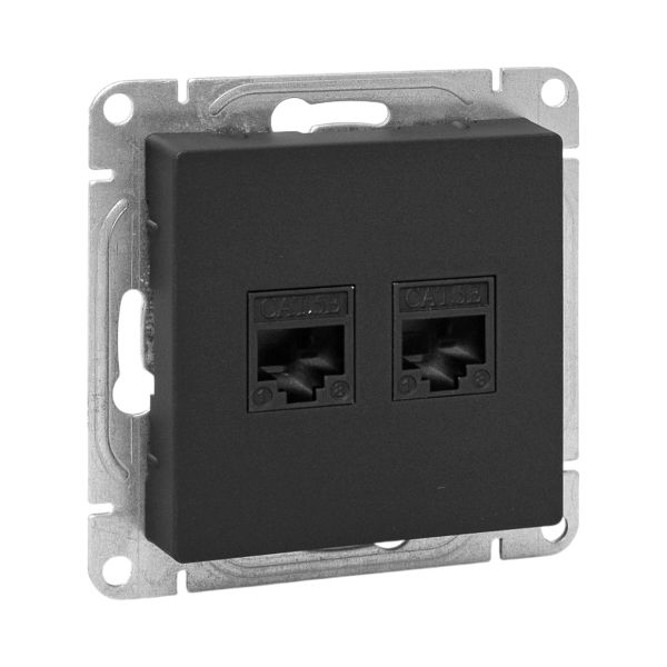 EKF Механизм розетки RJ45 - 2шт, (cat5), чёрный Эпика фото