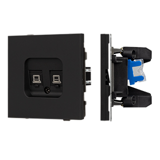 Arlight Механизм компьютерной розетки двойной SCT-TENDO-MPC2-SFPL-BK (RJ-45, CAT6) (-) фото