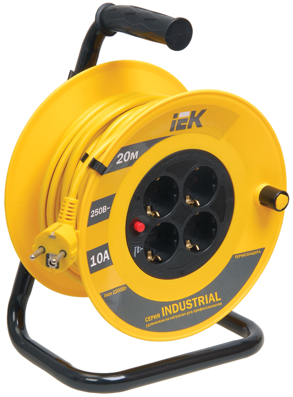 IEK Катушка УК20 с т/з 4 места 2Р+PЕ/20м 3х1,0 мм2 