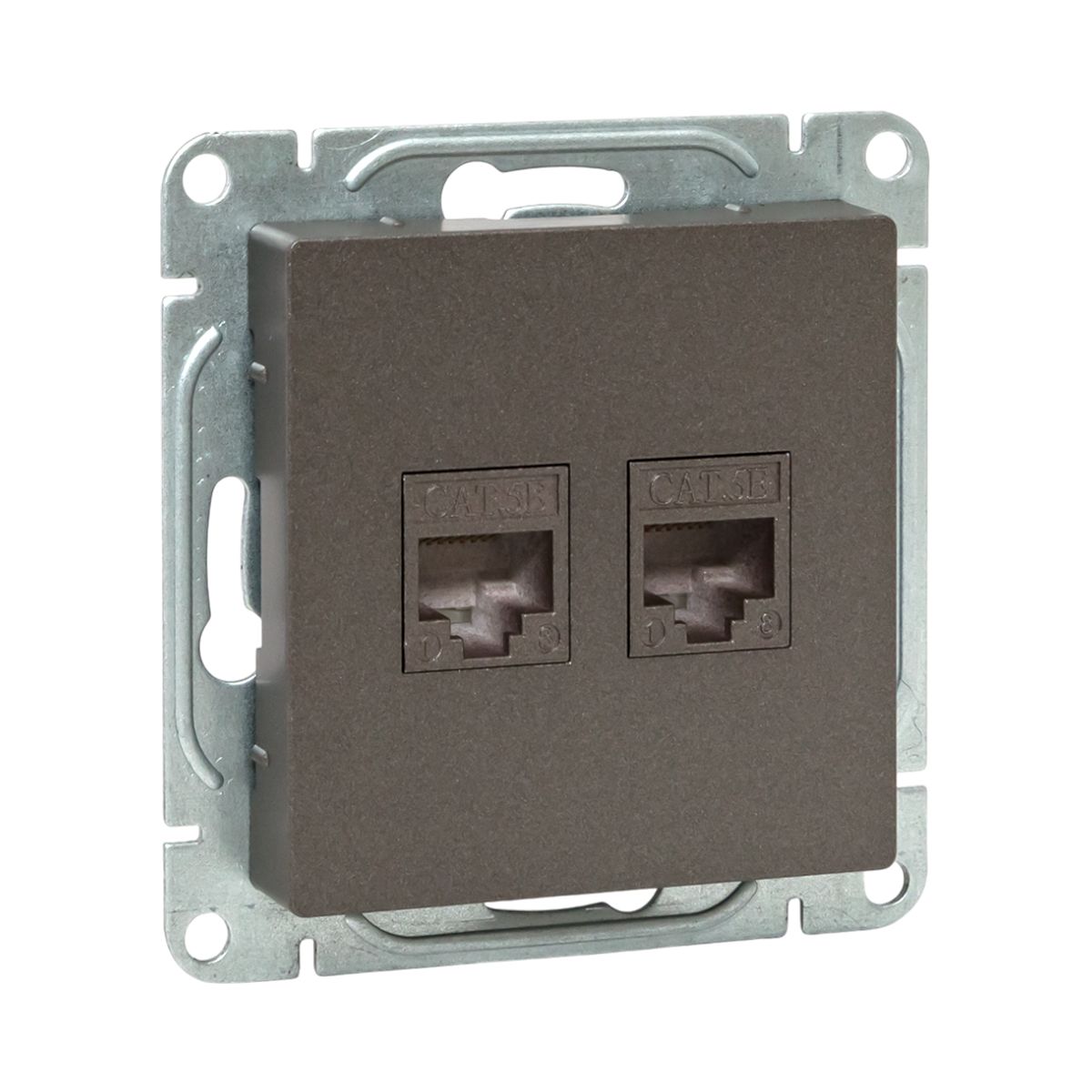 EKF Механизм розетки RJ45 - 2шт, (cat5), мокко Эпика фото