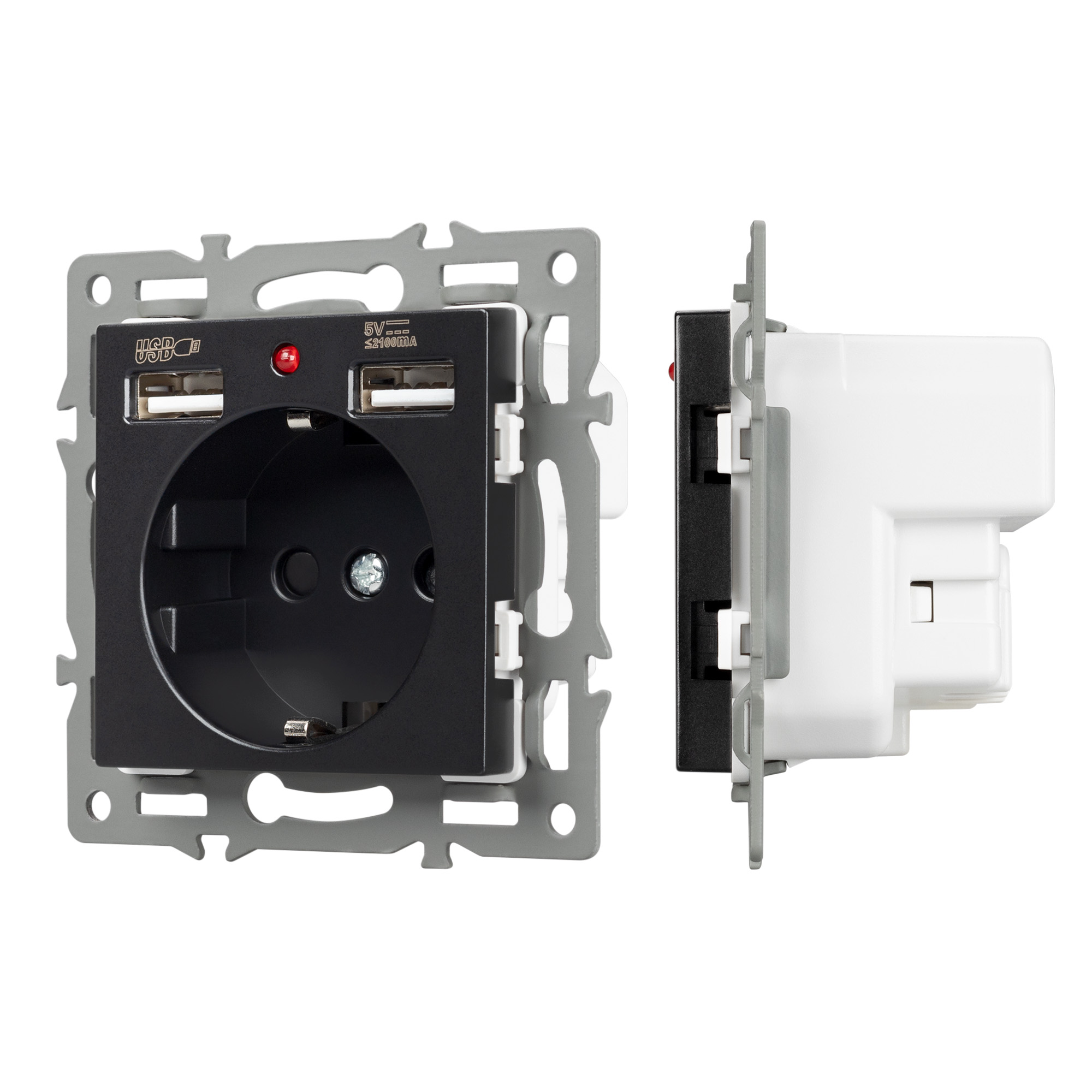 Arlight Механизм розетки с USB зарядкой SCT-MUAA-PL-BK (250V, 16A) (-) фото