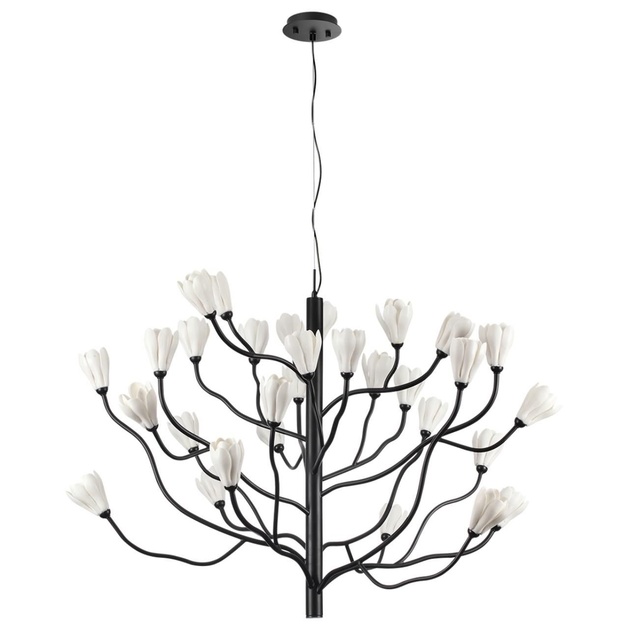 Odeon Light 5090/30 MODERN ODL25 561 черный матовый/белый/фарфор Люстра G4 LED 30*5W GARDI фото