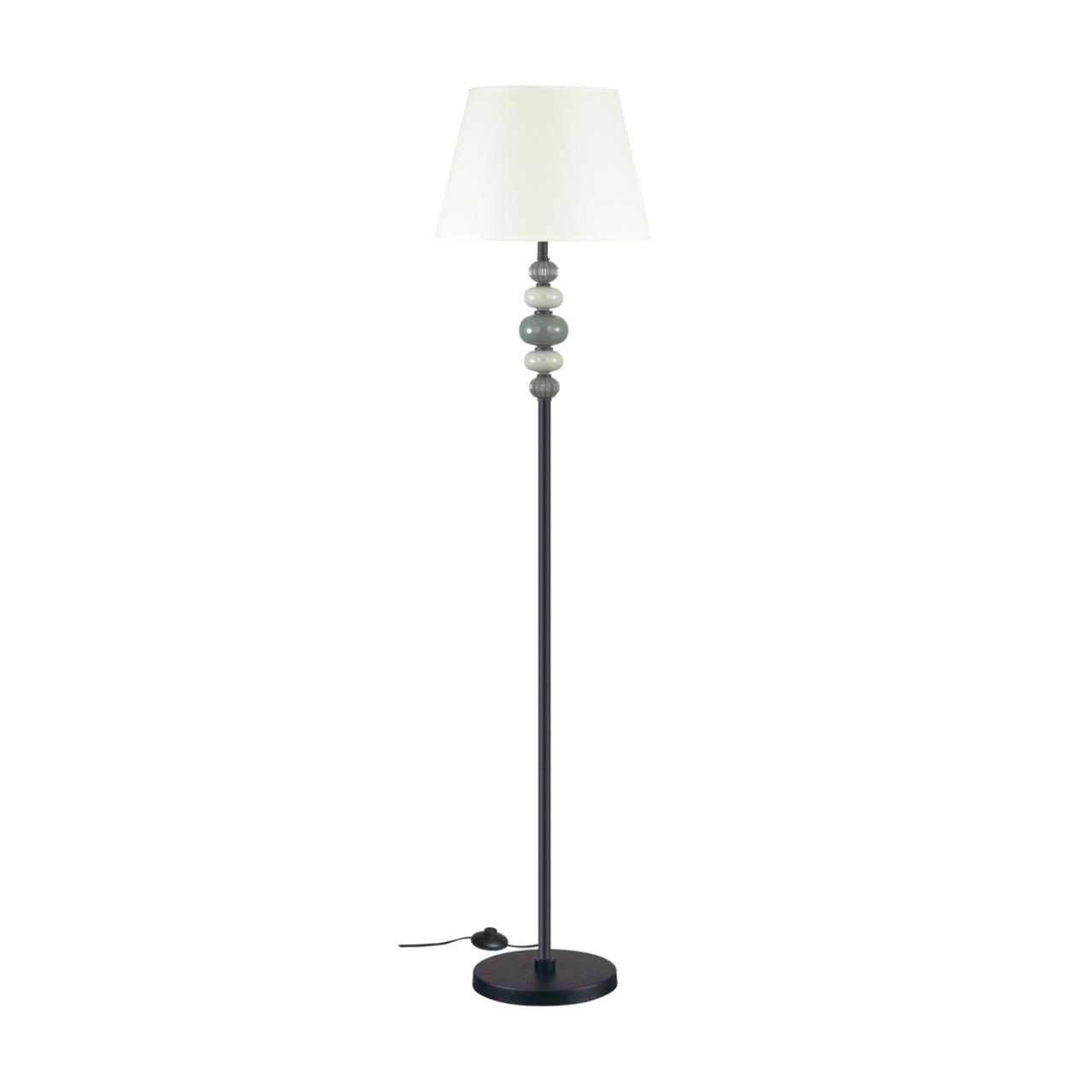 Odeon Light 4896/1F MODERN ODL_EX23 27 черный матов./серый/молочный металл/керамика/ткань Торшер E27 1*60W SOCHI фото