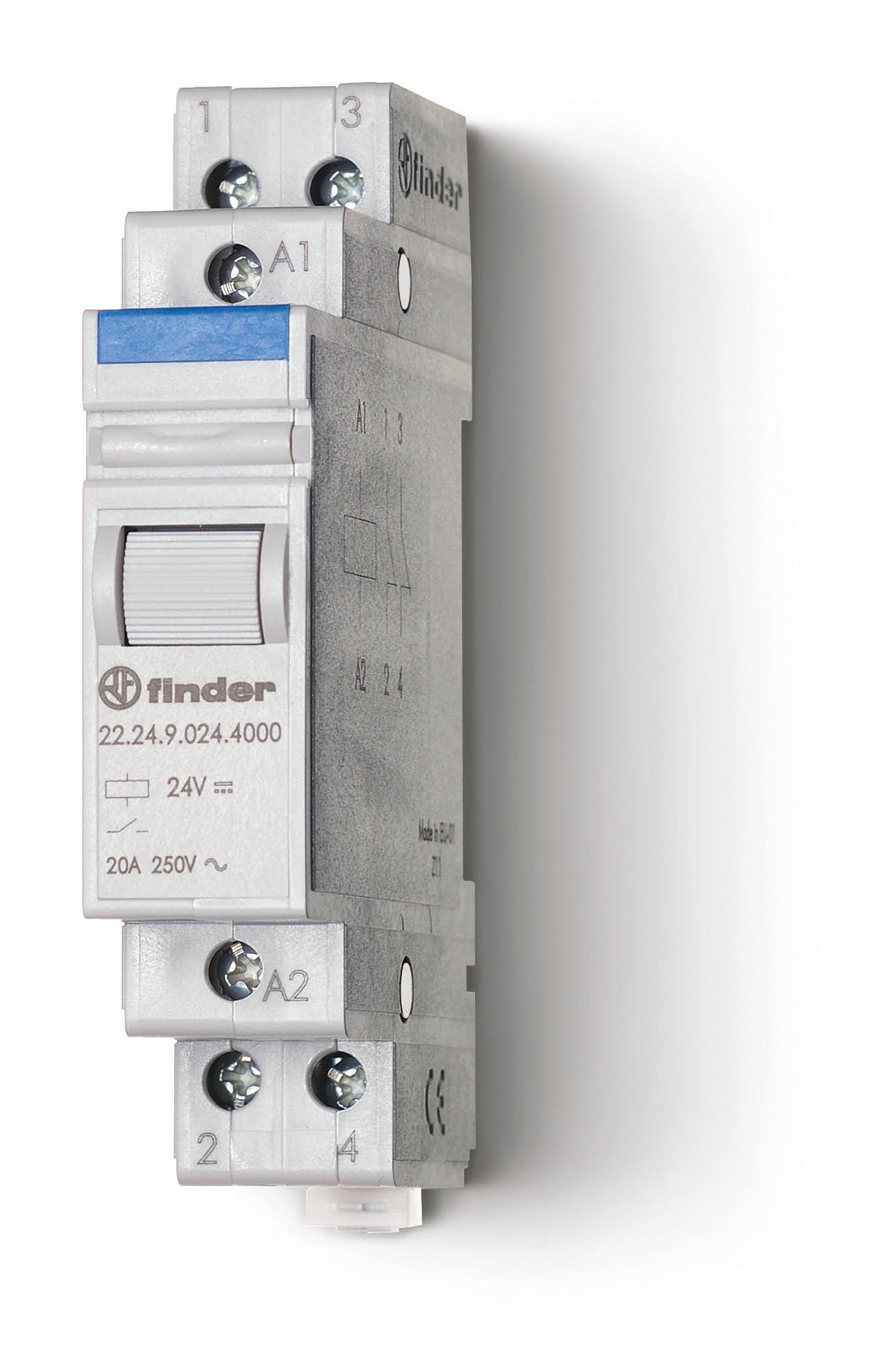 Finder Модульный контактор; 2NC 20А; контакты AgSnO2; катушка 230В АС; ширина 17.5мм; степень защиты IP20; опции: нет фото