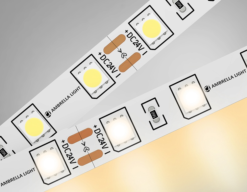 Ambrella Светодиодная лента GS4001 5050 60Led/ 14.4W m/ 24V IP20 3000K 5m (2 конт.) фото