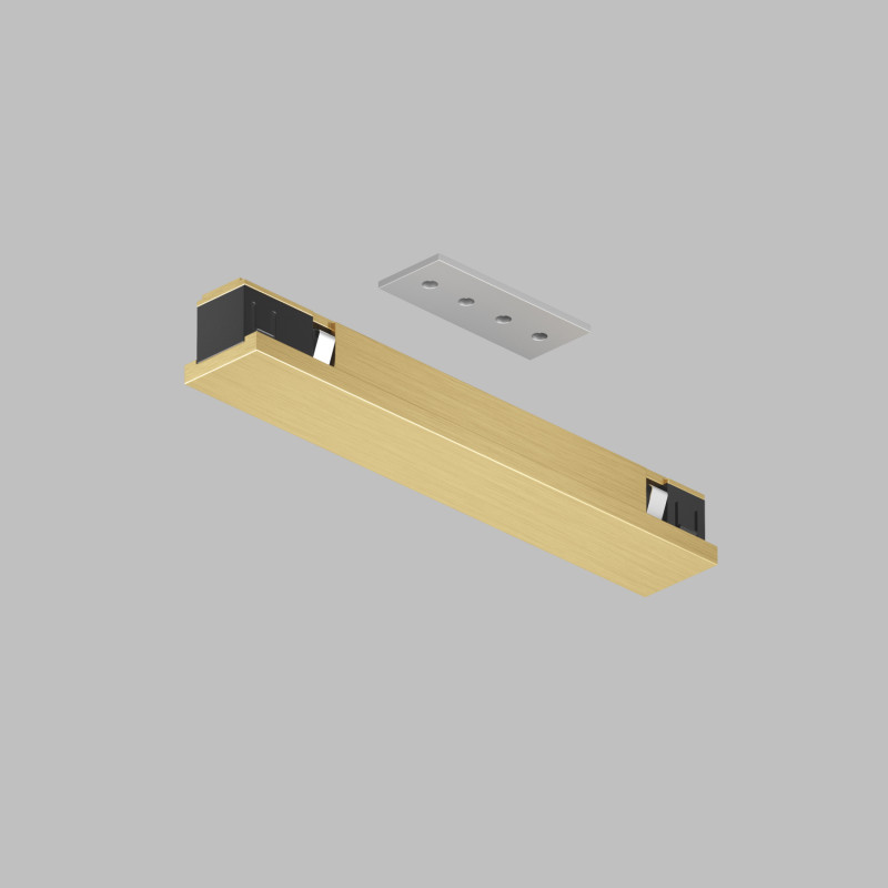 Denkirs TR5722-SB Электрический коннектор прямой для трека SHINE BASE, 48V DC, IP20, сатинированная латунь, алюминий фото