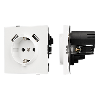 Arlight Механизм розетки с USB зарядкой SCT-TENDO-MUAA-SFPL-WH (230V, 16A) (-) фото