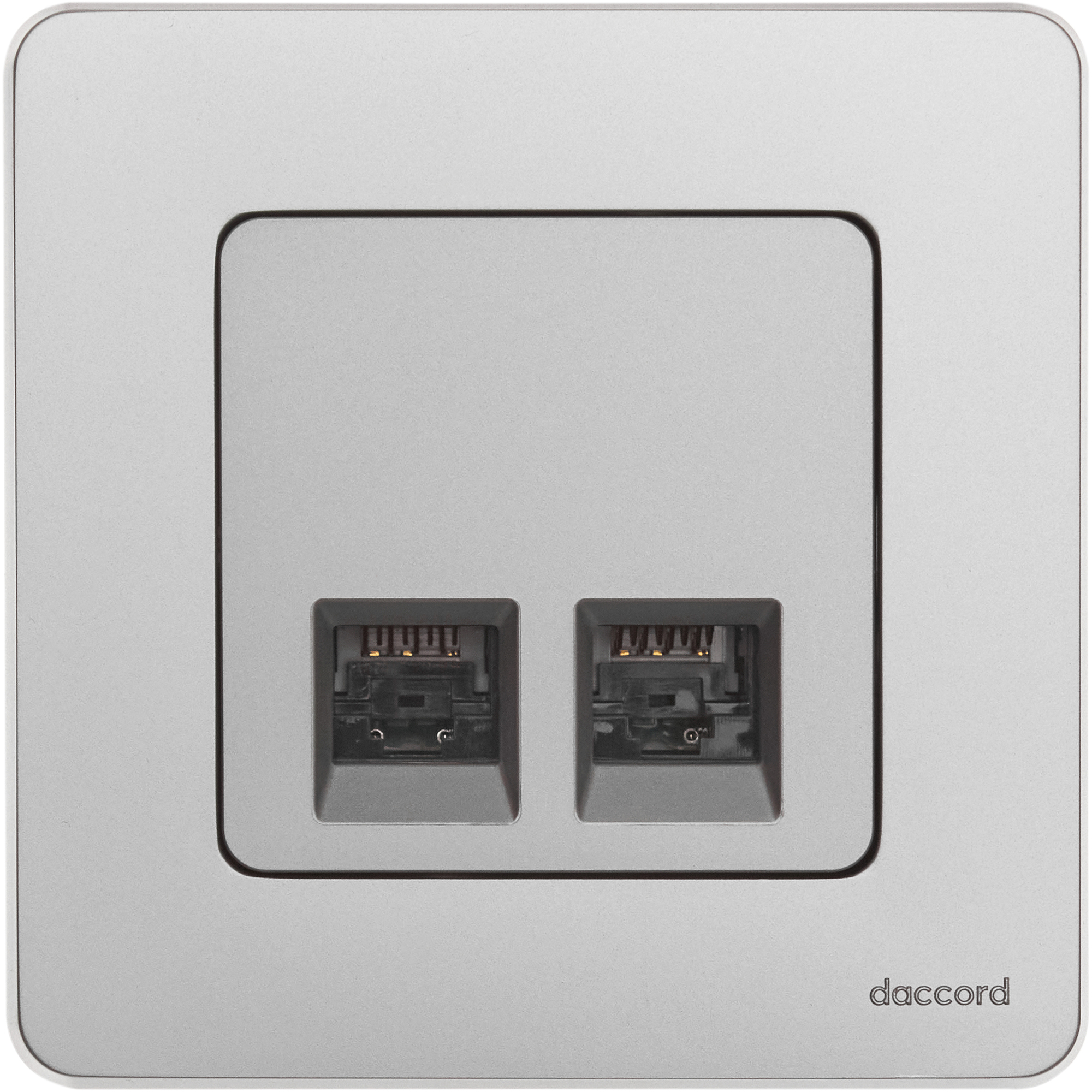Legrand/Daccord INSPIRIA Алюминий Двойная розетка RJ 45 - категория 5e - UTP. фото