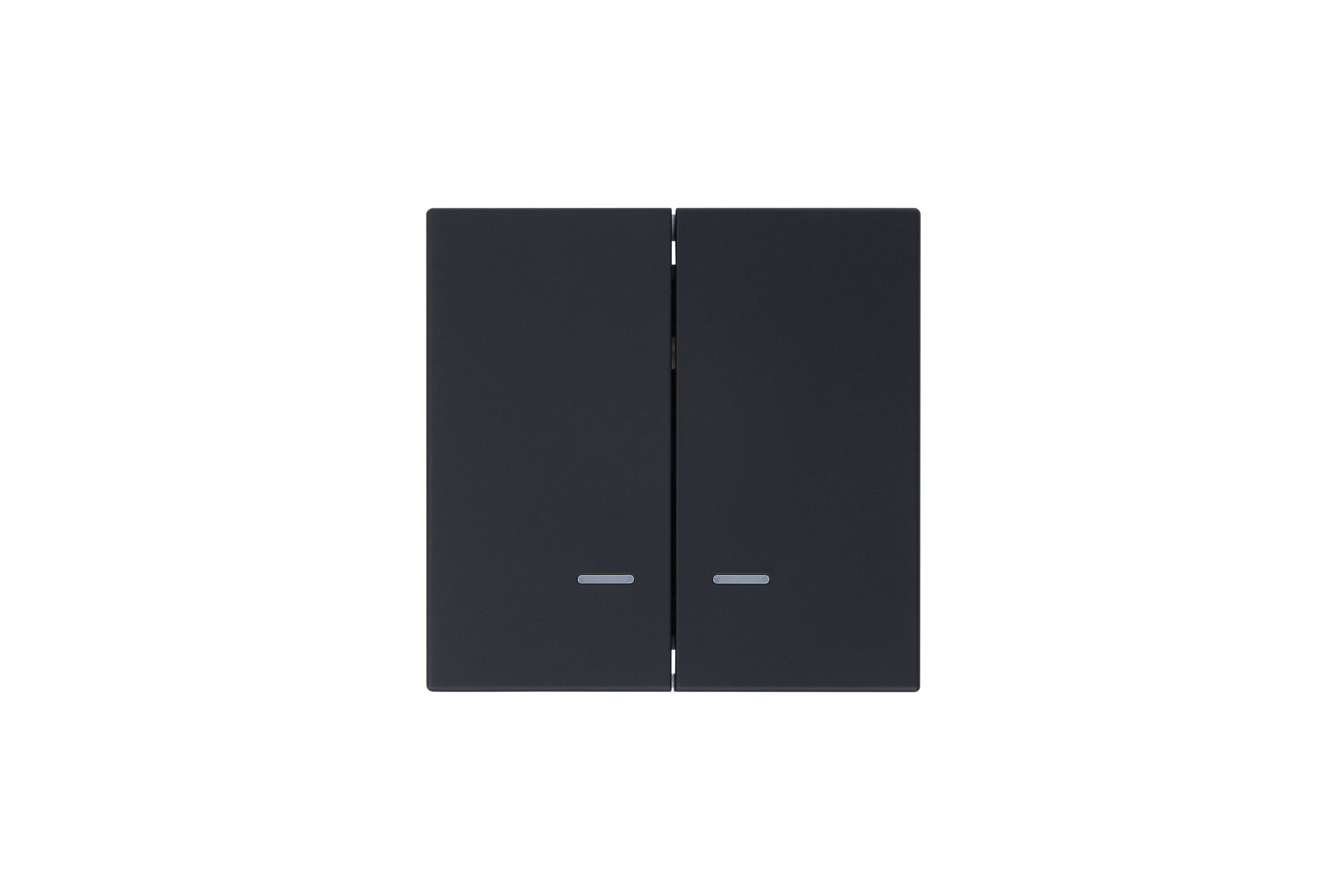 Jasmart FD Черный матовый (soft touch) Выключатель 2-кл с подсветкой 10A 250V~ фото