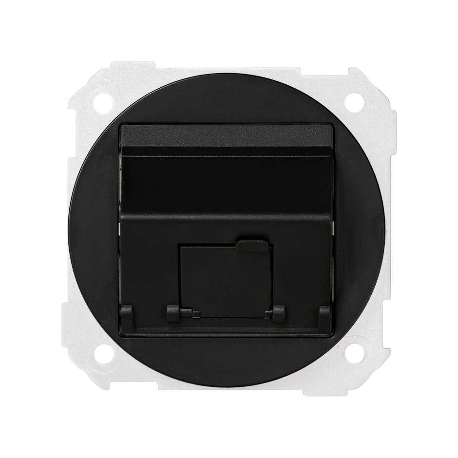 Simon 88 Розетка наклонная для передачи данных со шторкой на 1 разъем RJ45 цвета графит фото