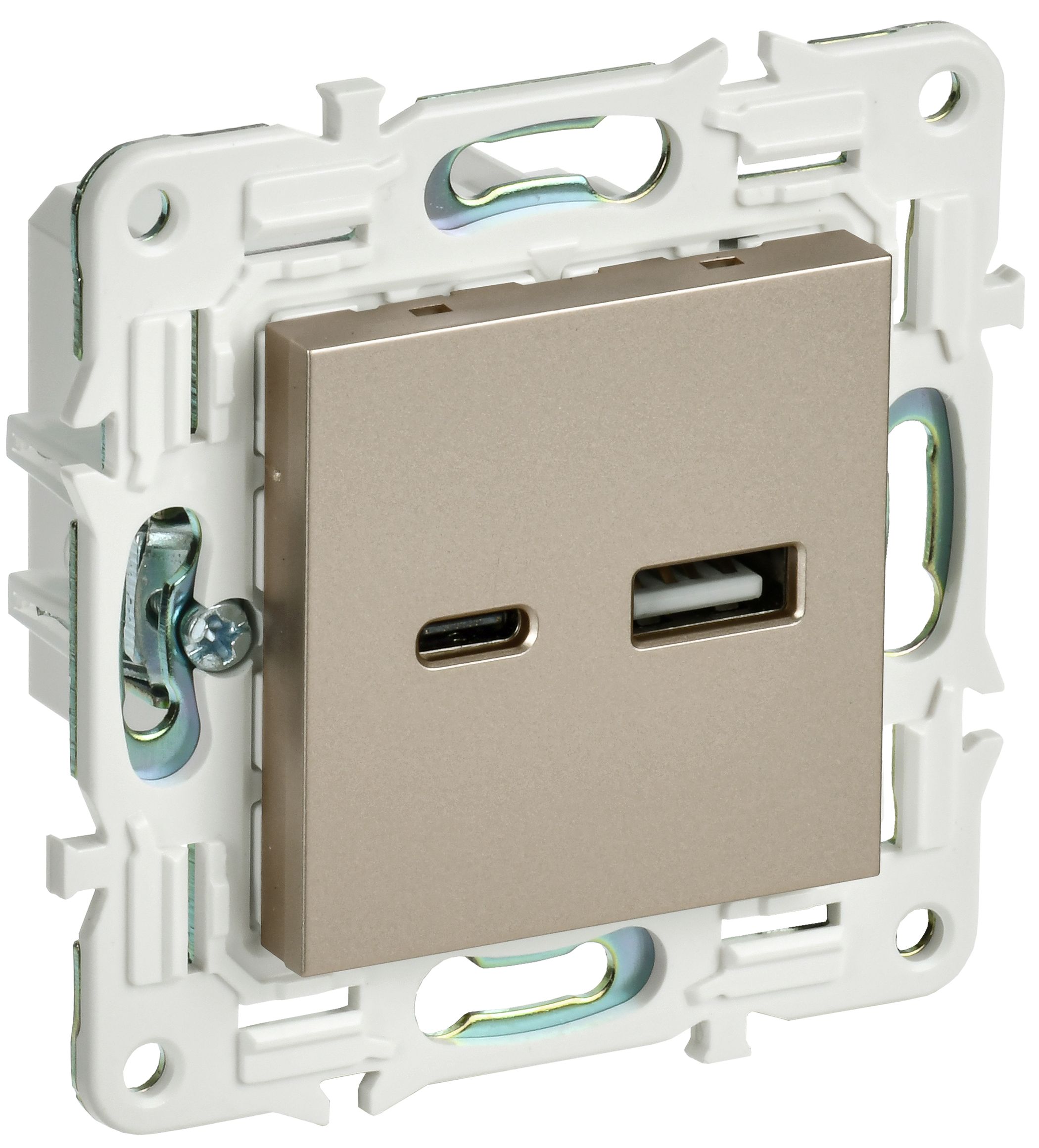 IEK SKANDY Шампань Розетка USB A+C 3,1А SK-R14Sh фото