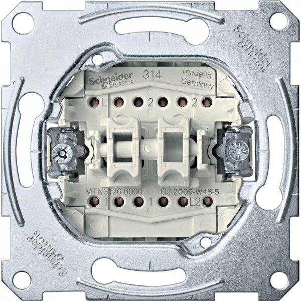 Schneider Electric Merten Механизм QuickFlex Переключателя 2-клавишного безвинт. зажим фото