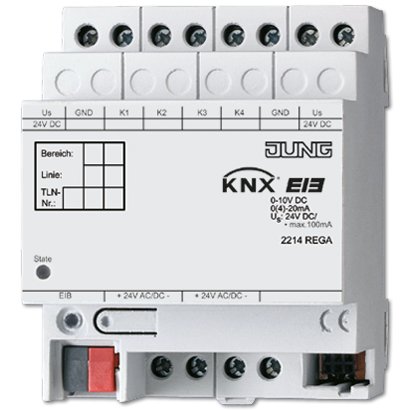JUNG KNX Аналоговый вход, 4-канальный DIN-рейка фото
