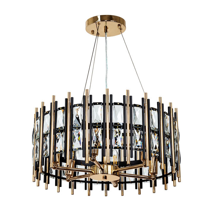 Arte Lamp A1043SP-6BK ALRUBA Светильник подвесной, черный/хрусталь фото