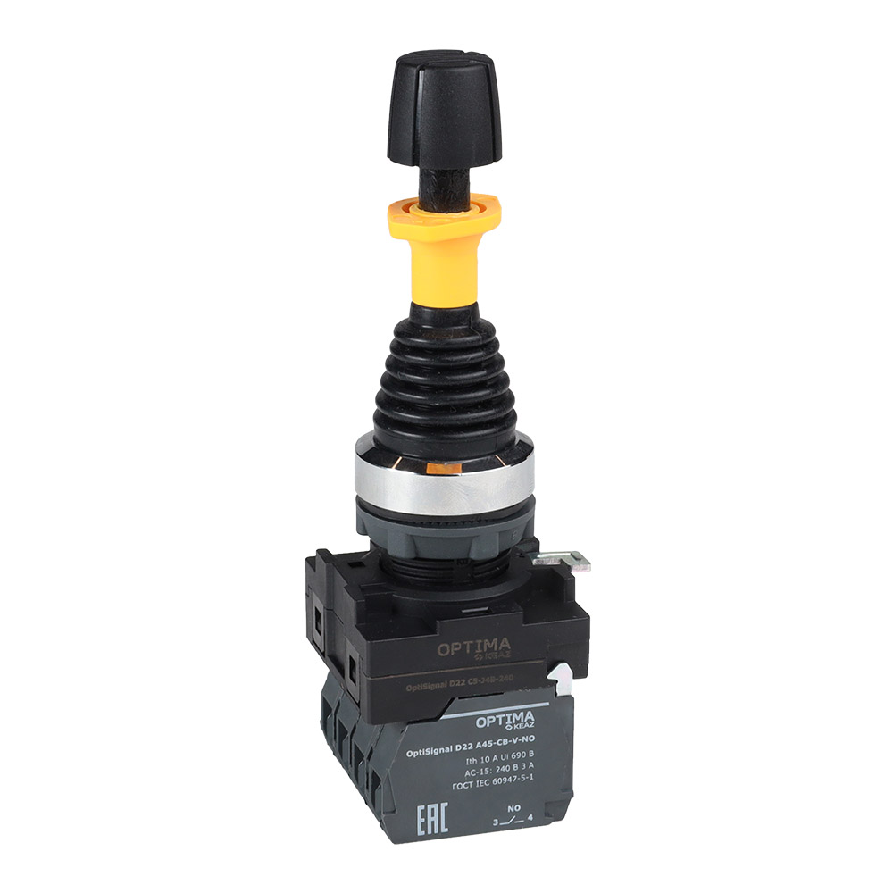 КЭАЗ Джойстик OptiSignal D22 C5-J4B-240 пластиковый 4 положения 4НО без фиксации с блокировкой фото