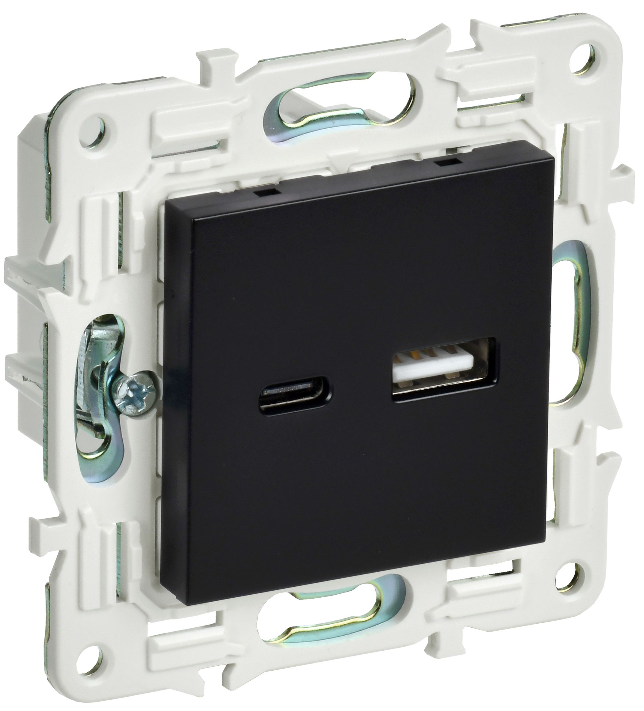IEK SKANDY Черный Розетка USB A+C 3,1А SK-R14Bl фото