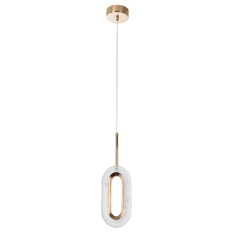 Arte Lamp A2489SP-1GO OVALE Светильник подвесной, золото/пластик прозрачный фото