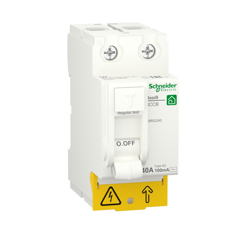 Schneider Electric RESI9 Выключатель дифференциального тока (УЗО) 40А 2P 100мА тип AC фото