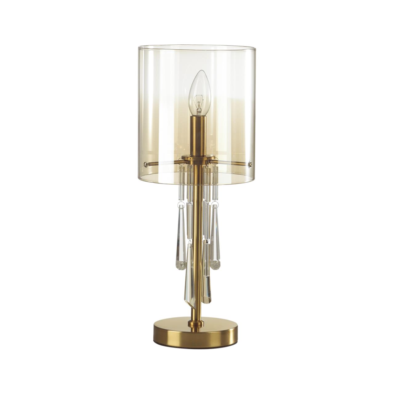 Odeon Light 4886/1T HALL ODL_EX23 41 бронзовый/янтарн./металл/стекло Настольная лампа E14 1*40W NICOLE фото