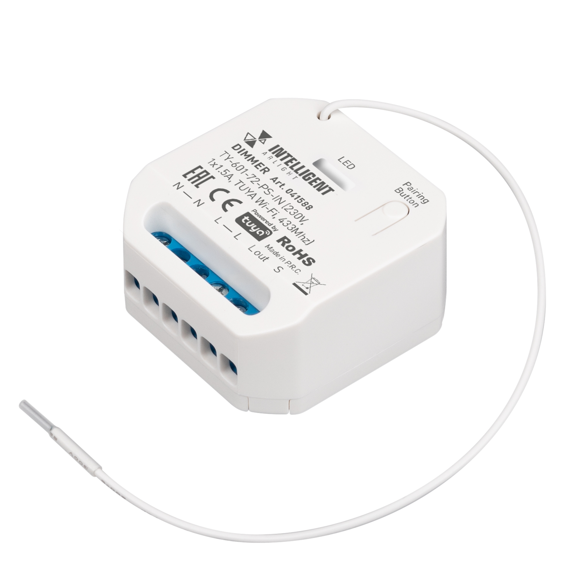 INTELLIGENT ARLIGHT Диммер TY-601-72-PS-IN (230V, 1x1.5A, TUYA Wi-Fi, 433Mhz) (IARL, IP20 Пластик, 3 года) фото