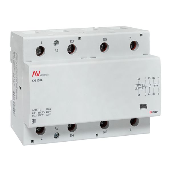 EKF Контактор модульный КМ 100А 2NO+2NC 230В АС (6 мод.) AVERES фото