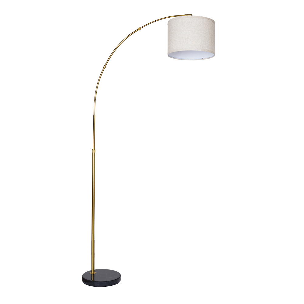 Arte Lamp A4060PN-1PB PAOLO Торшер бронза/черный мрамор/бежевый текстиль фото