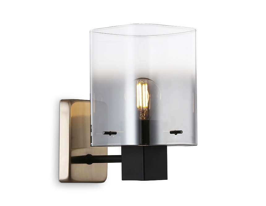 Ambrella Светильник настенный LH57045 BK/DBS/SM черный/темная латунь/дымчатый E14 max 40W 195*110*185 фото