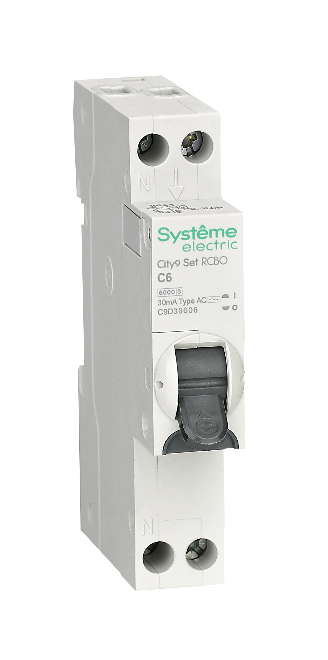 Systeme Electric City9 АВДТ 1П+Н C6 6000A 30мА AC 18мм фото