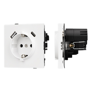Arlight Механизм розетки с USB зарядкой SCT-TENDO-MUAC-PL-WH (230V, 16A) (-) фото