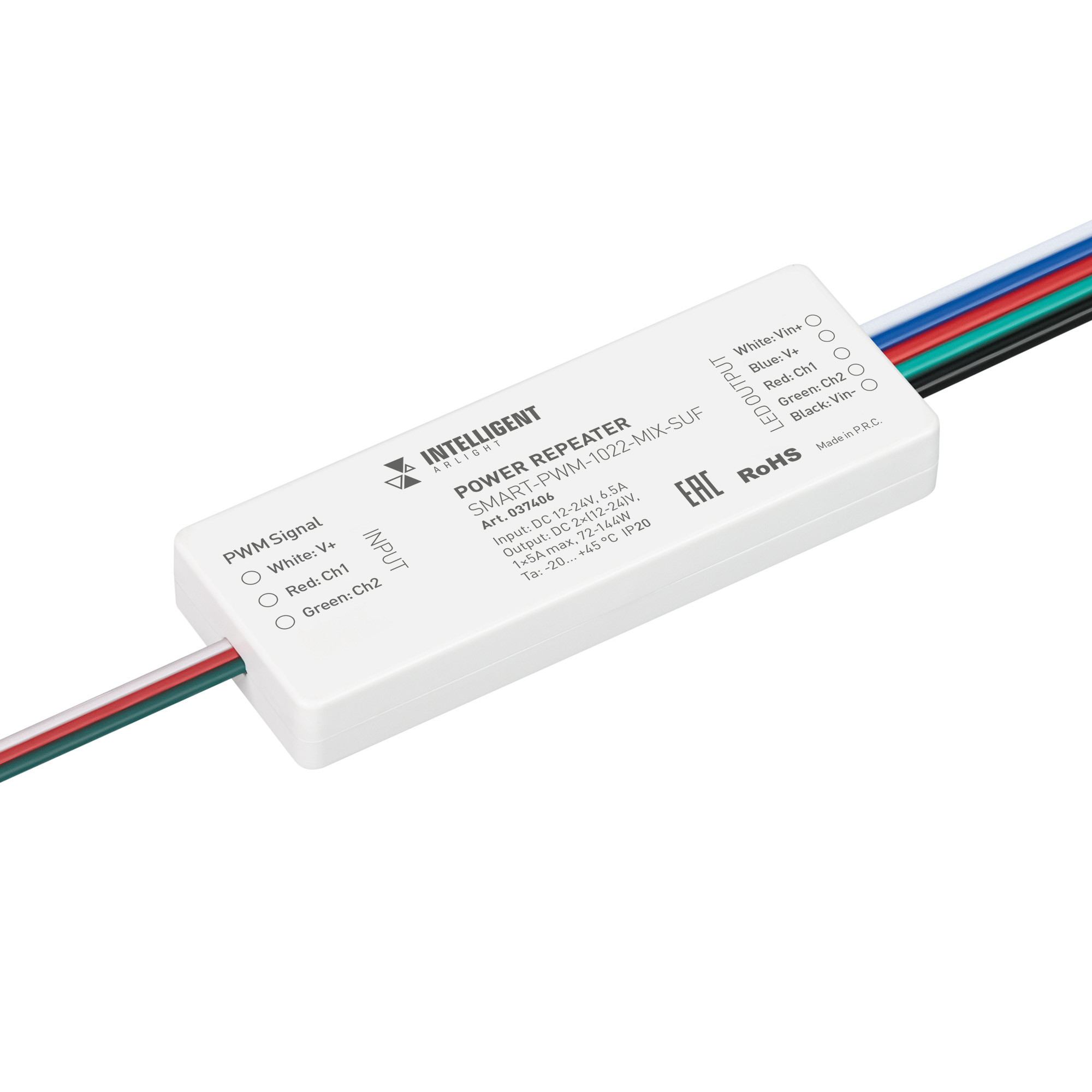 Arlight INTELLIGENT ARLIGHT Усилитель SMART-PWM-1022-MIX-SUF (12-24V, 2x3A) (IARL, IP20 Пластик, 5 лет) фото