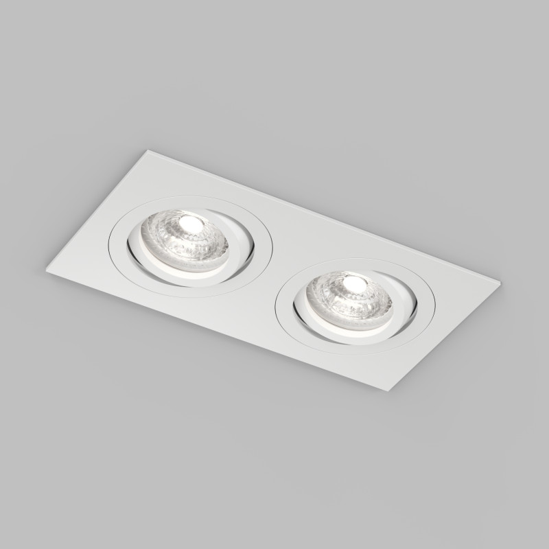 Denkirs DK2112-WH Встраиваемый влагозащищённый светильник HYDRO, IP44, 2×15 Вт LED макс., GU10, алюминий, белый фото