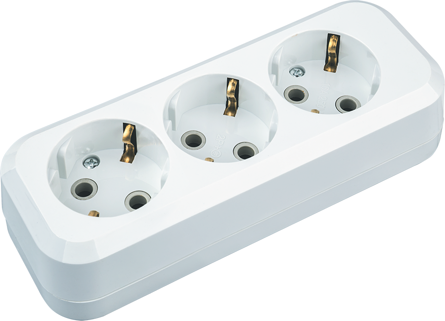 Колодка Navigator NCA-BL01-03-E-WH 3гн с/з АБС пластик (160/16/1)