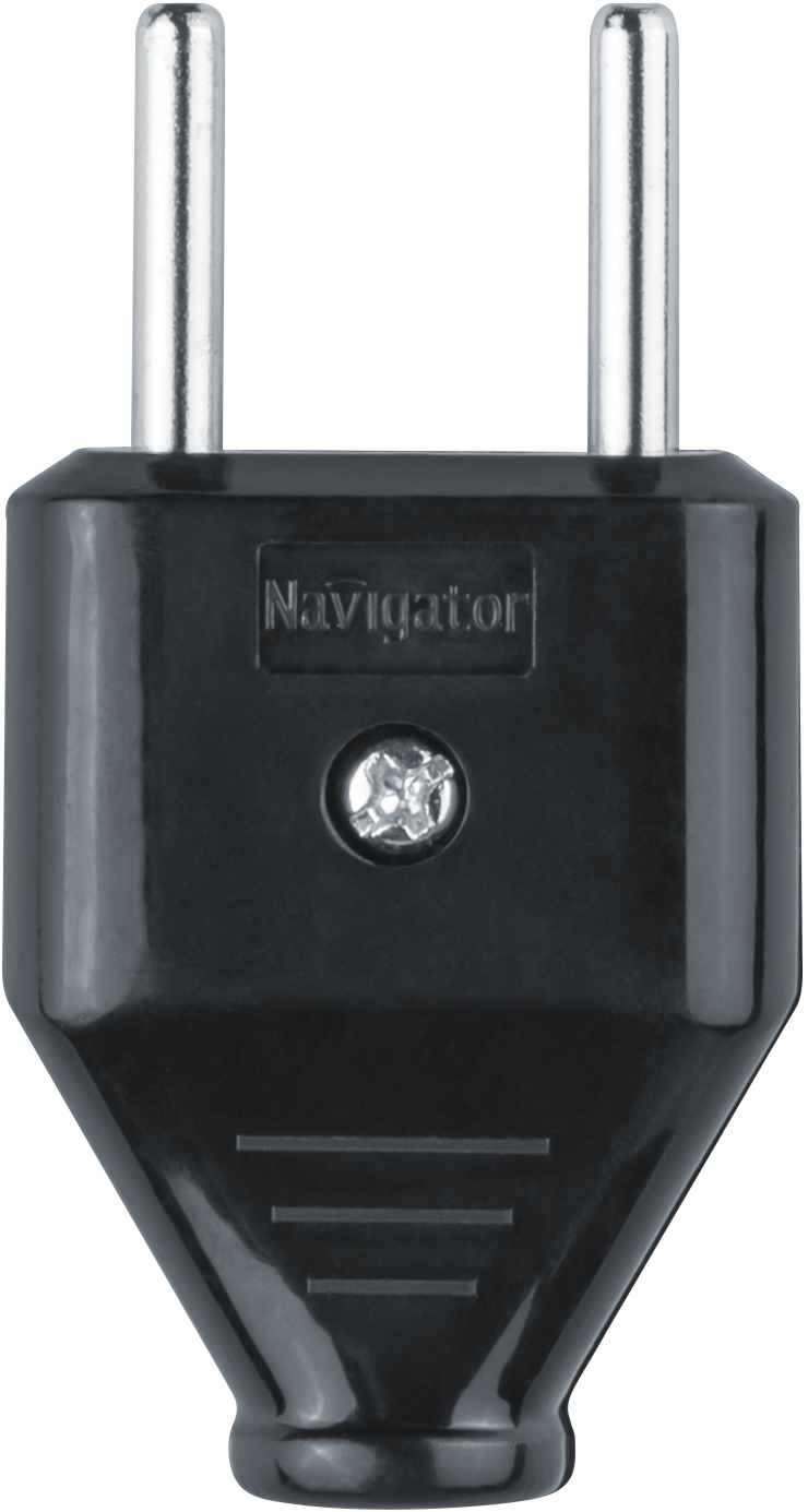Вилка Navigator NCA-PL07-6A-X-BL прямая б/з черная (1000/50/1)