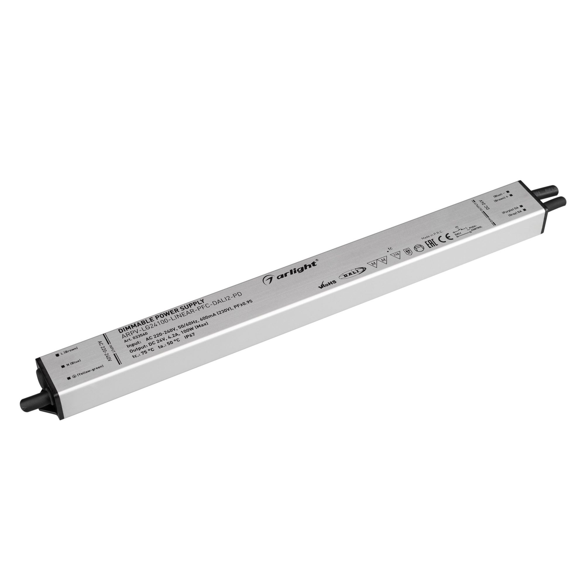 Arlight Блок питания ARPV-LG24100-LINEAR-PFC-DALI2-PD (24V, 4.2A, 100W) (IP67 Металл, 5 лет) фото