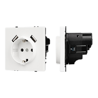 Arlight Механизм розетки с USB зарядкой SCT-NOBE-MUAA-SFPL-WH (230V, 16A) (Белый кварц) фото
