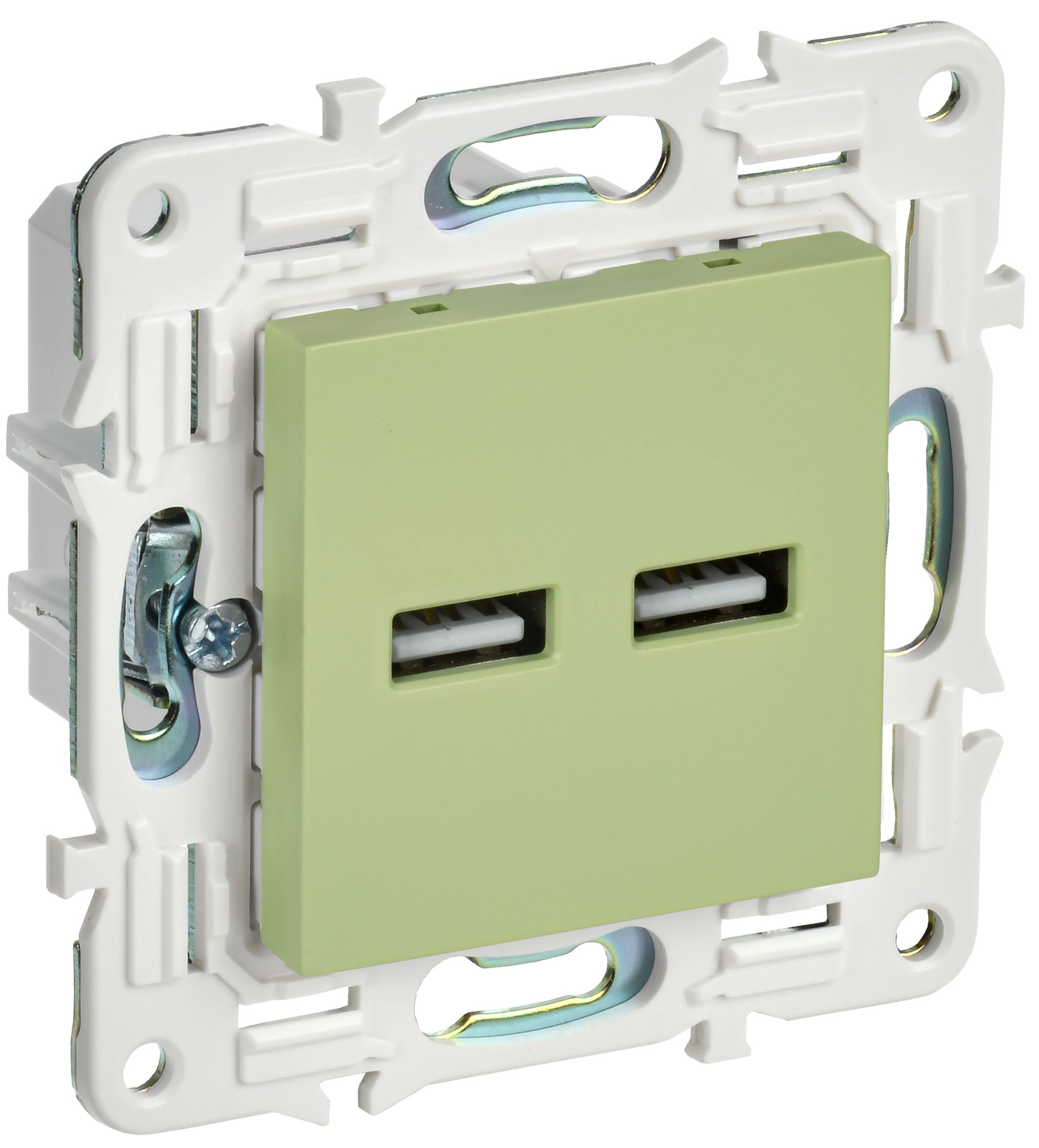 IEK SKANDY Мятный Розетка USB A+A 3,1А SK-R15G фото