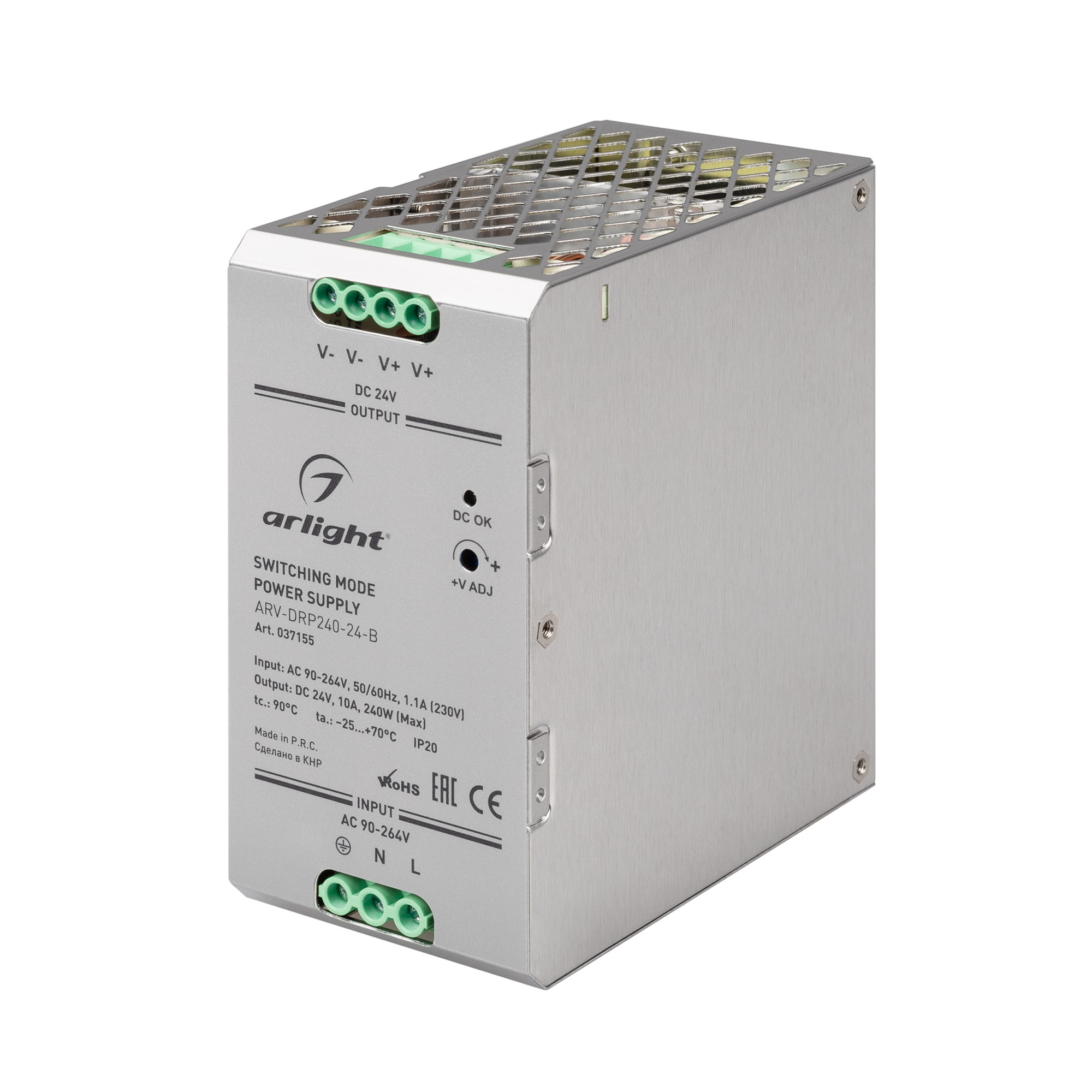 Arlight Блок питания ARV-DRP240-24-B (24V, 10A, 240W, PFC) (IP20 Металл, 5 лет) фото