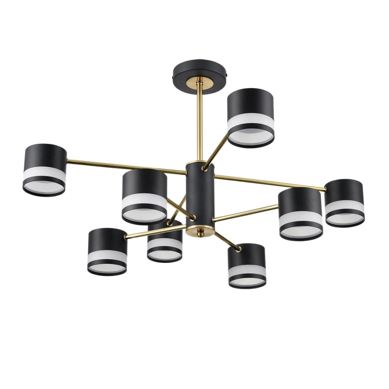 Lumion 8240/8C COMFI LN25 черный/латунь, металл/акрил Люстра потолочная LED GX53 8*7W 220V LANIKA фото