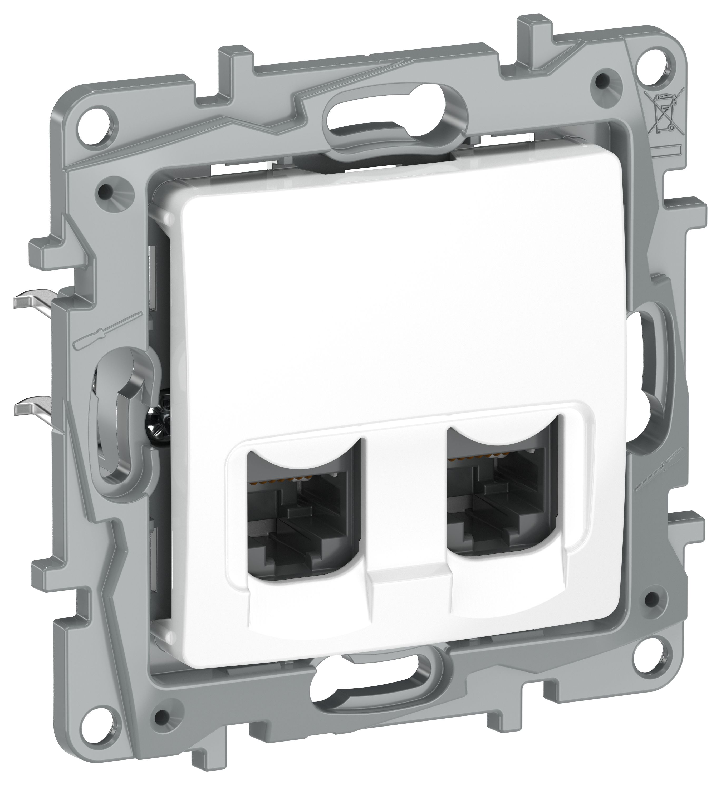 IEK Etika Белый Розетка компьютерная 2-ая RJ45, категория 5е UTP. фото