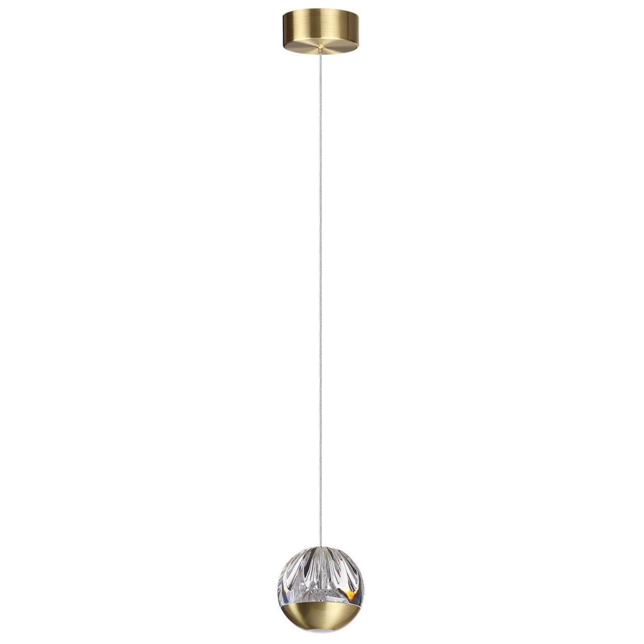 Odeon Light 5101/5L L-VISION ODL25 под латунь/прозрачный/акрил Подвес LED 5W 4000K 300Лм SONO фото