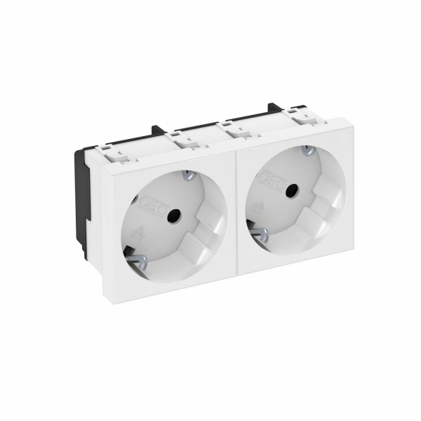 Розетка 33° с заземляющим контактом, двойная STD-D3 RW2