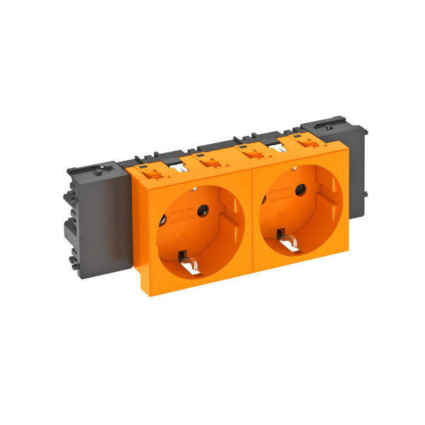 Розетка силовая 0° двойная 2х2К+З Modul45connect