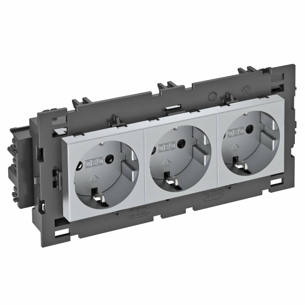 Розетка силовая 0° тройная 3х2К+З Modul45connect