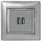 Розетка 2гн USB+USB с/у алюминий механизм Valena Legrand  (1/10/100)