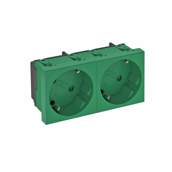 Розетка 33° с заземляющим контактом, двойная STD-D3 MZGN2