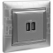 Розетка 2гн USB+USB с/у алюминий механизм Valena Legrand  (1/10/100)