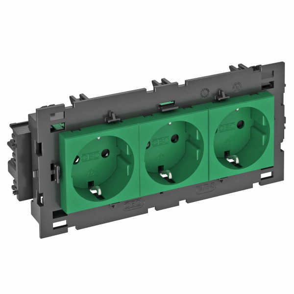 Розетка силовая 0° тройная