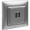 Розетка 2гн USB+USB с/у алюминий механизм Valena Legrand  (1/10/100)