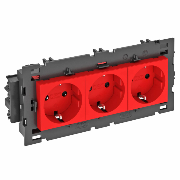 Розетка силовая 0° тройная 3х2К+З Modul45connect